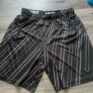 Nike Men’s Black Athletic Shorts with White Pinstripe Detail